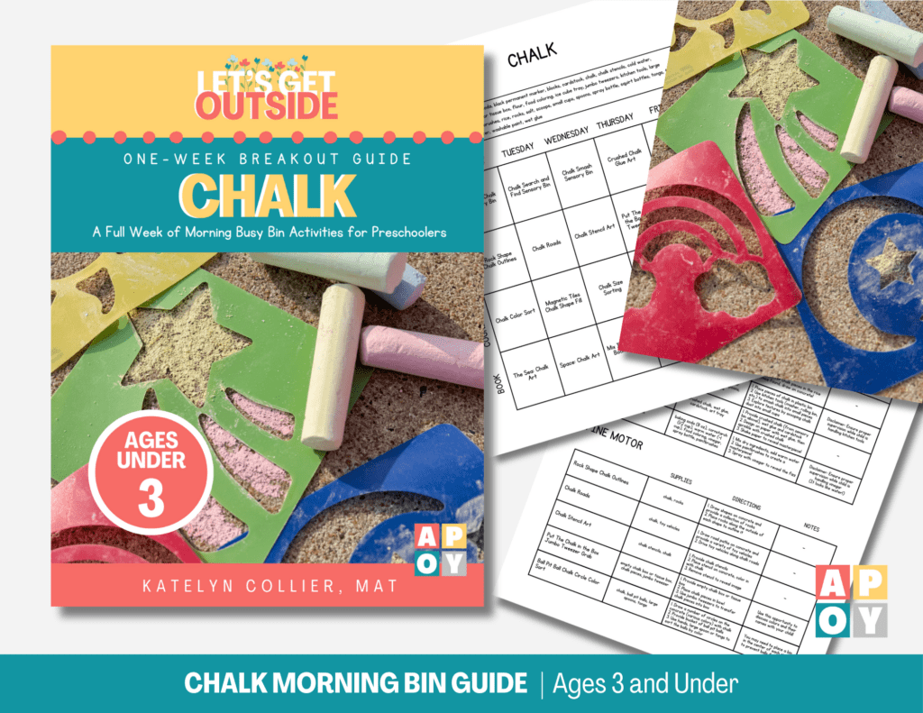 Chalk Outdoor Morning Bin Guide – Ages 3 and Under – A Pop of You