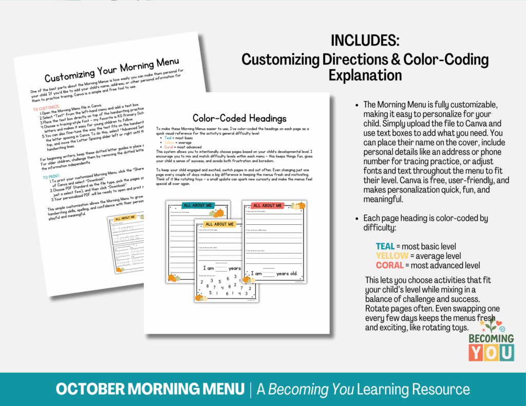 october morning menu