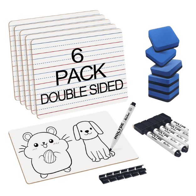 6 pack double sided whiteboards