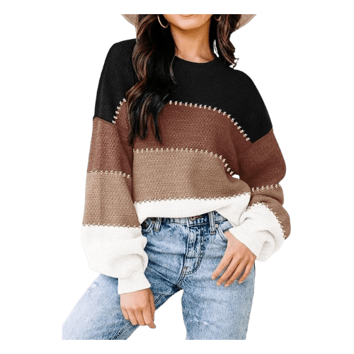 black and brown striped sweater