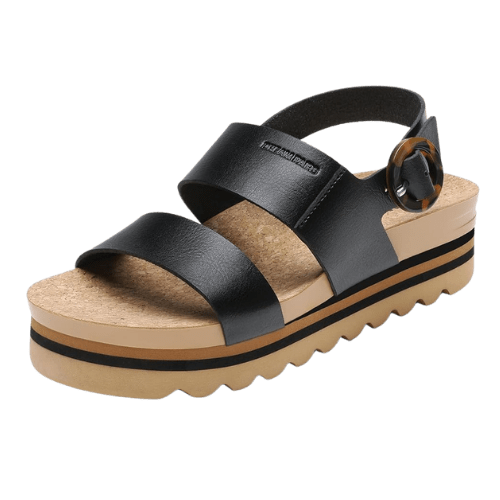 black sandals