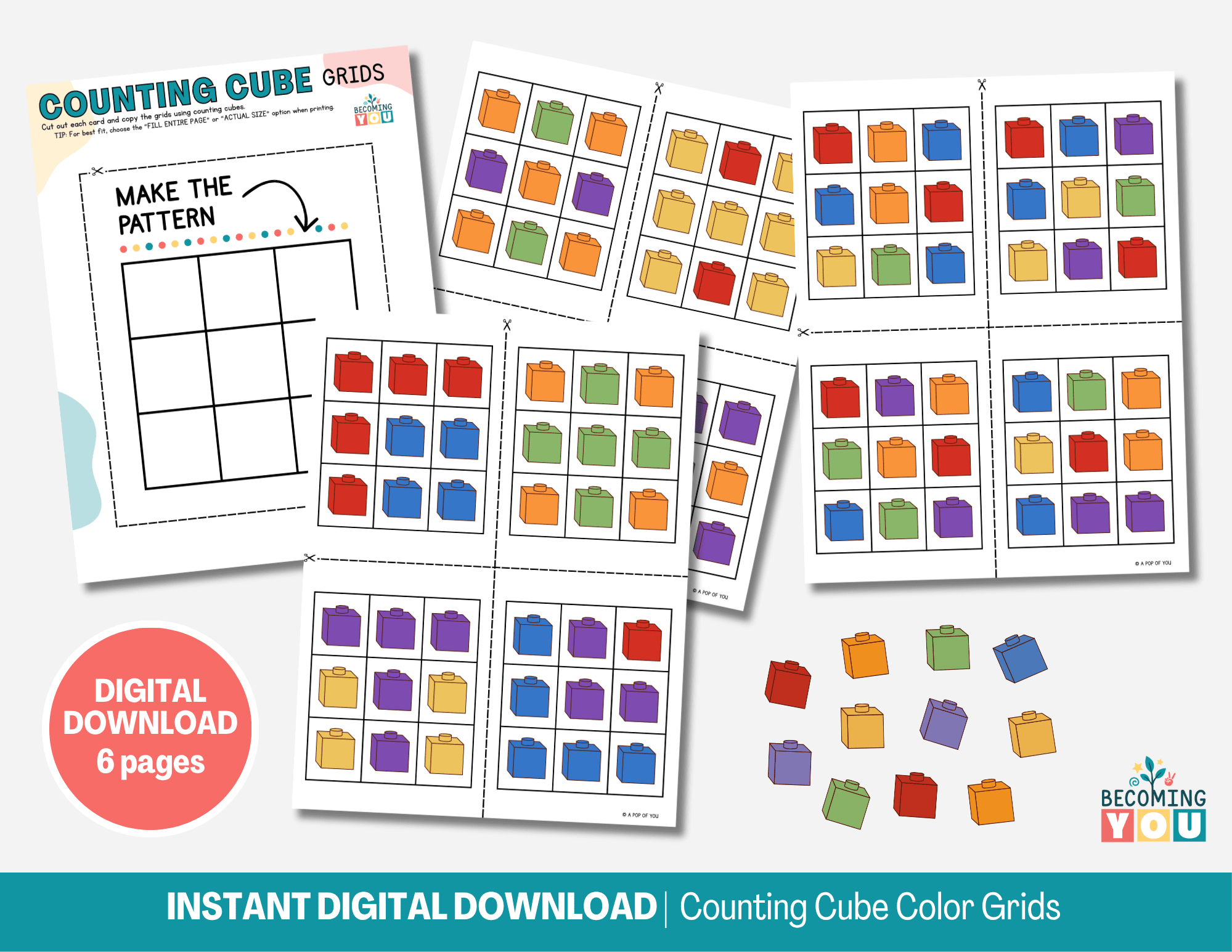 counting cube color grids