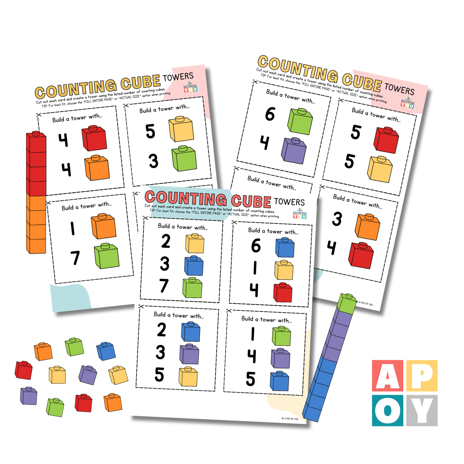 counting cube towers 3