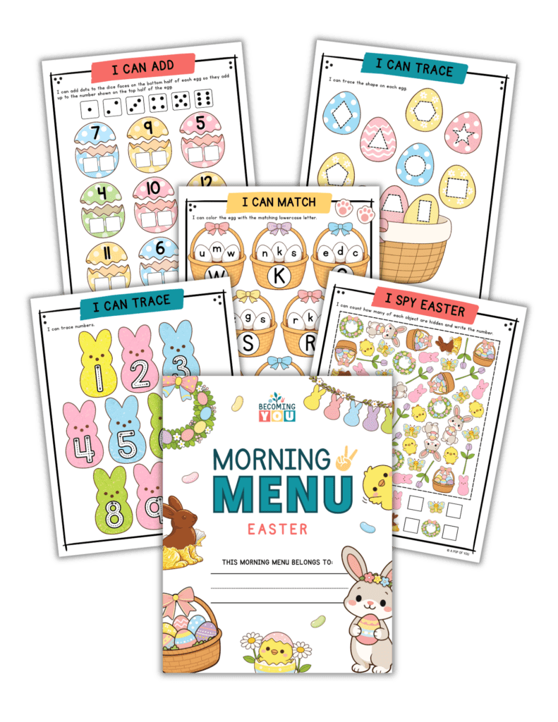 easter morning menu collages