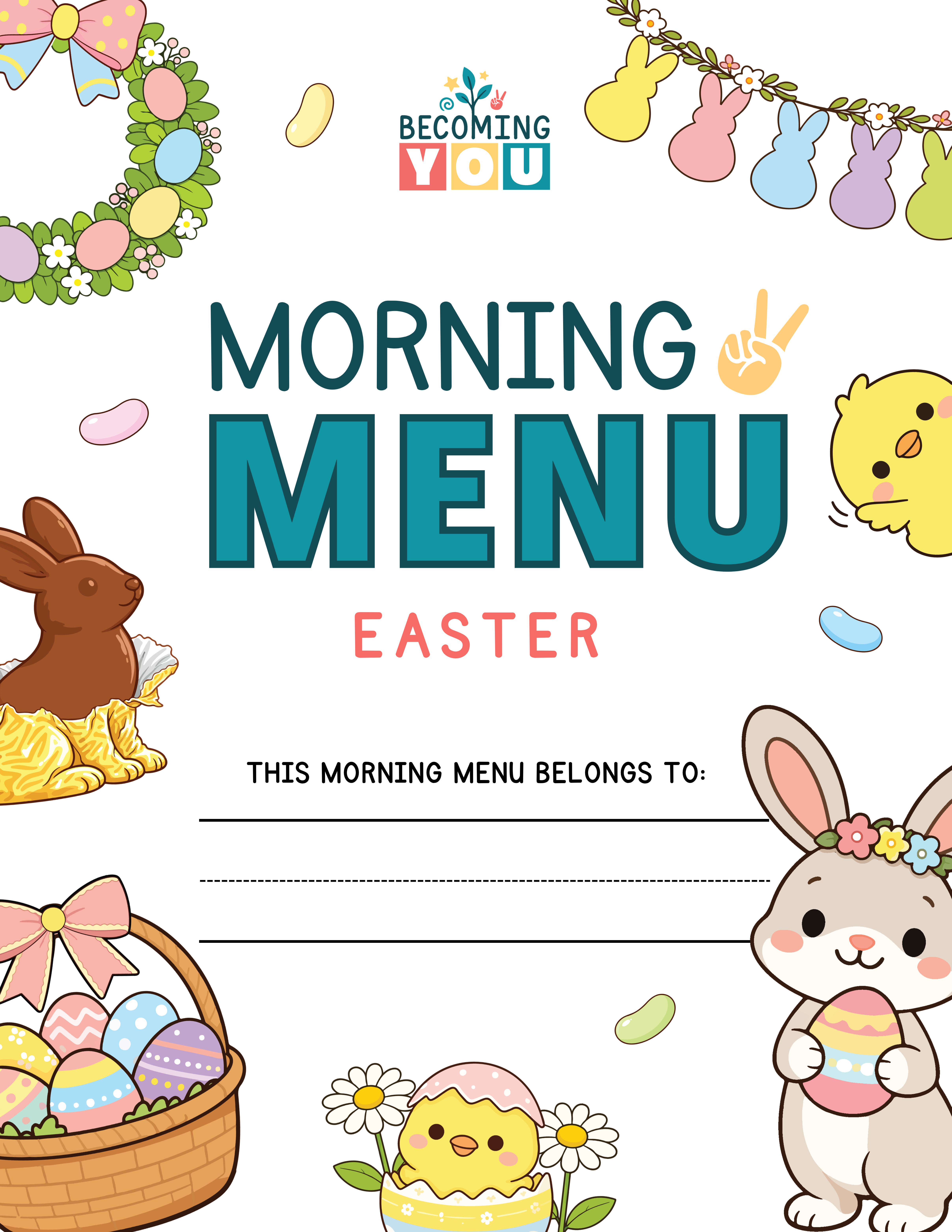 easter morning menu cover page