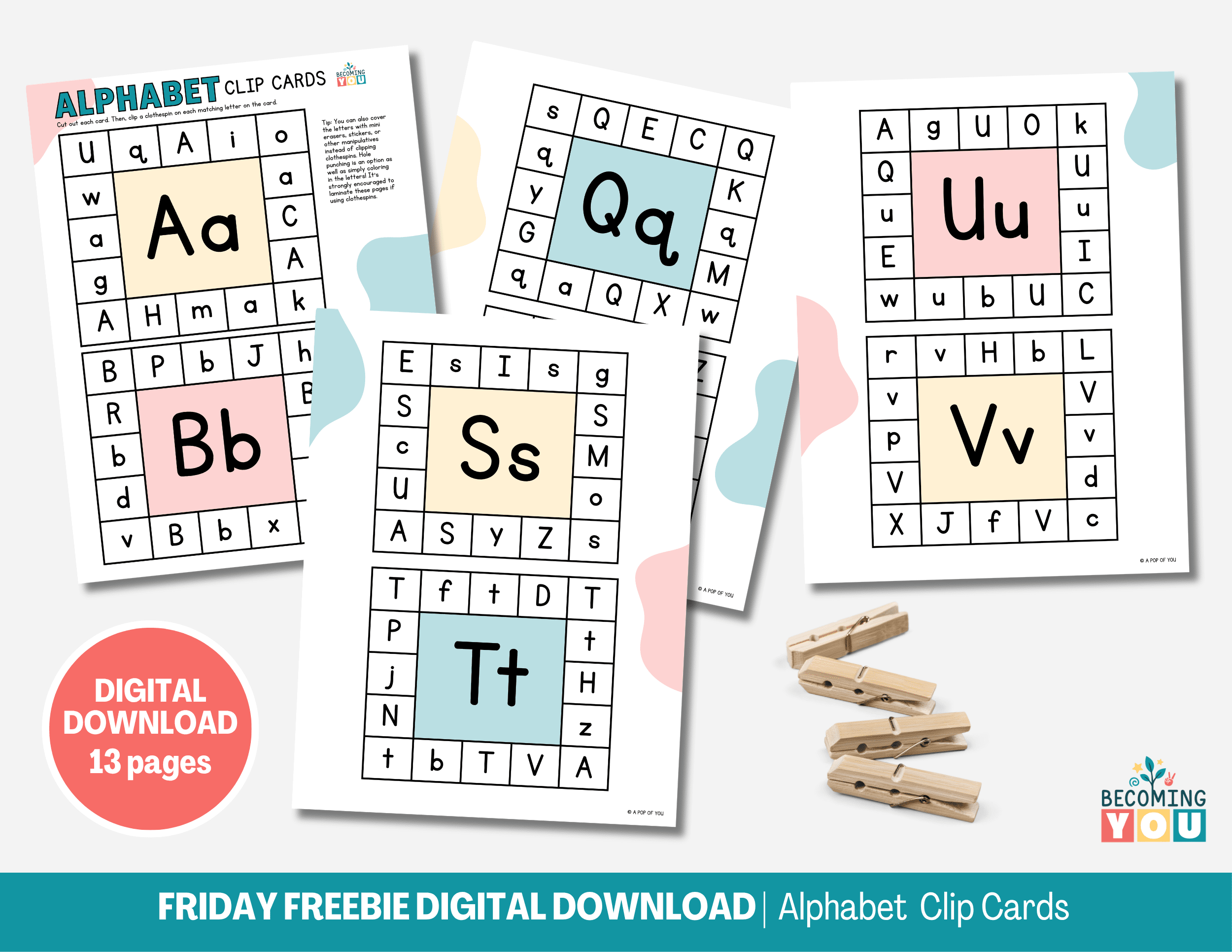 ff alphabet clip cards