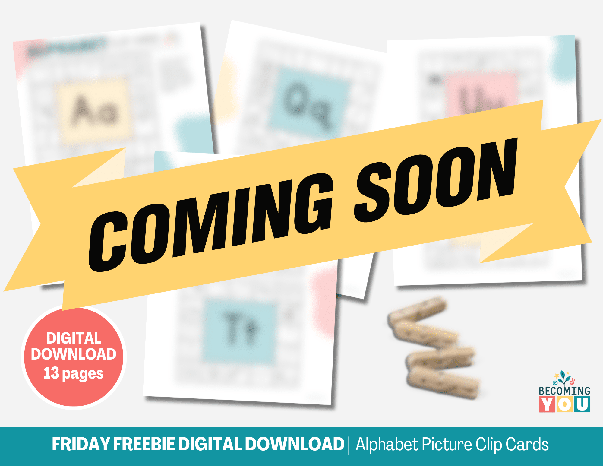 ff alphabet picture clip cards preview