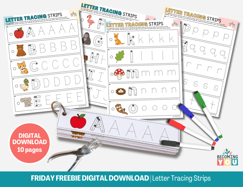 ff letter tracing strips 2