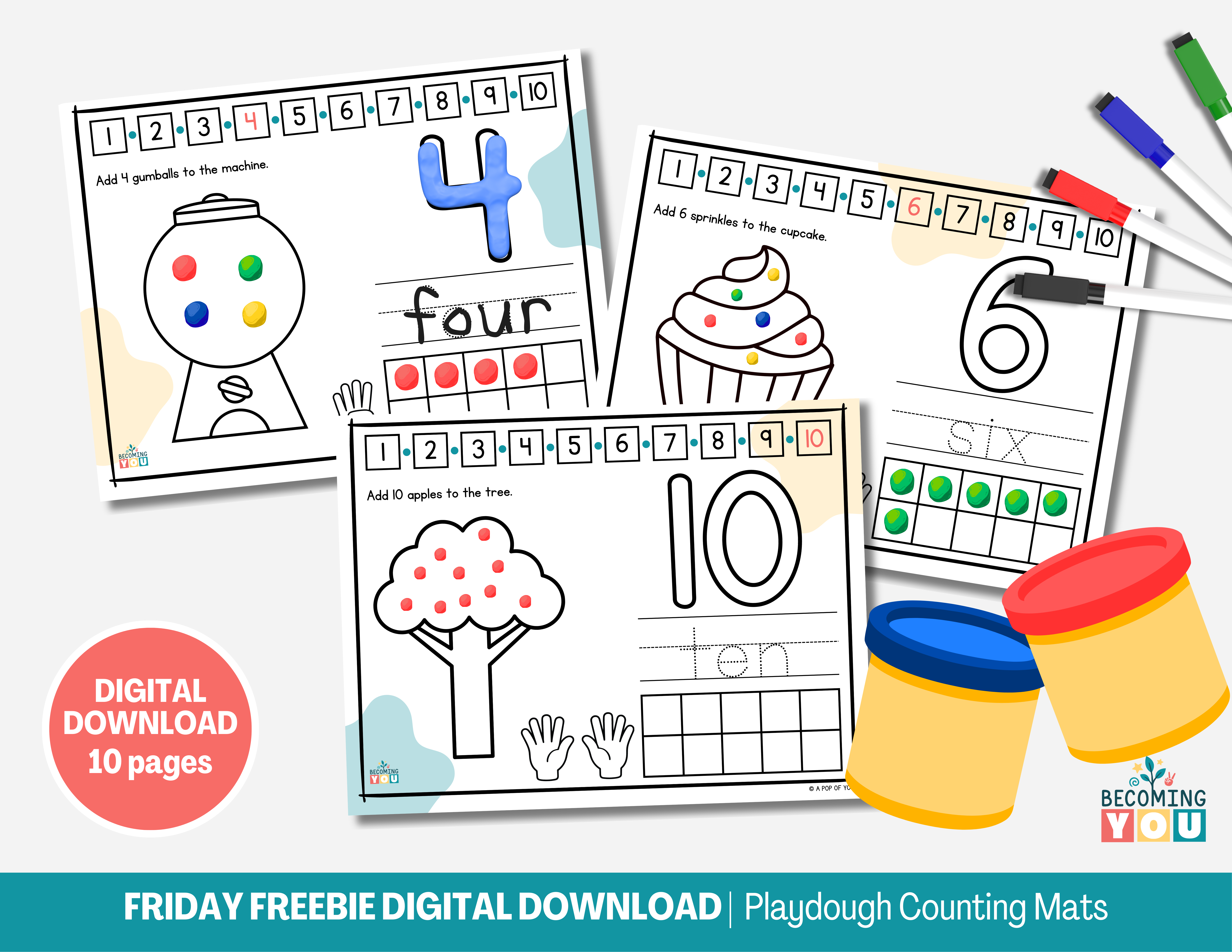 ff playdough counting mats