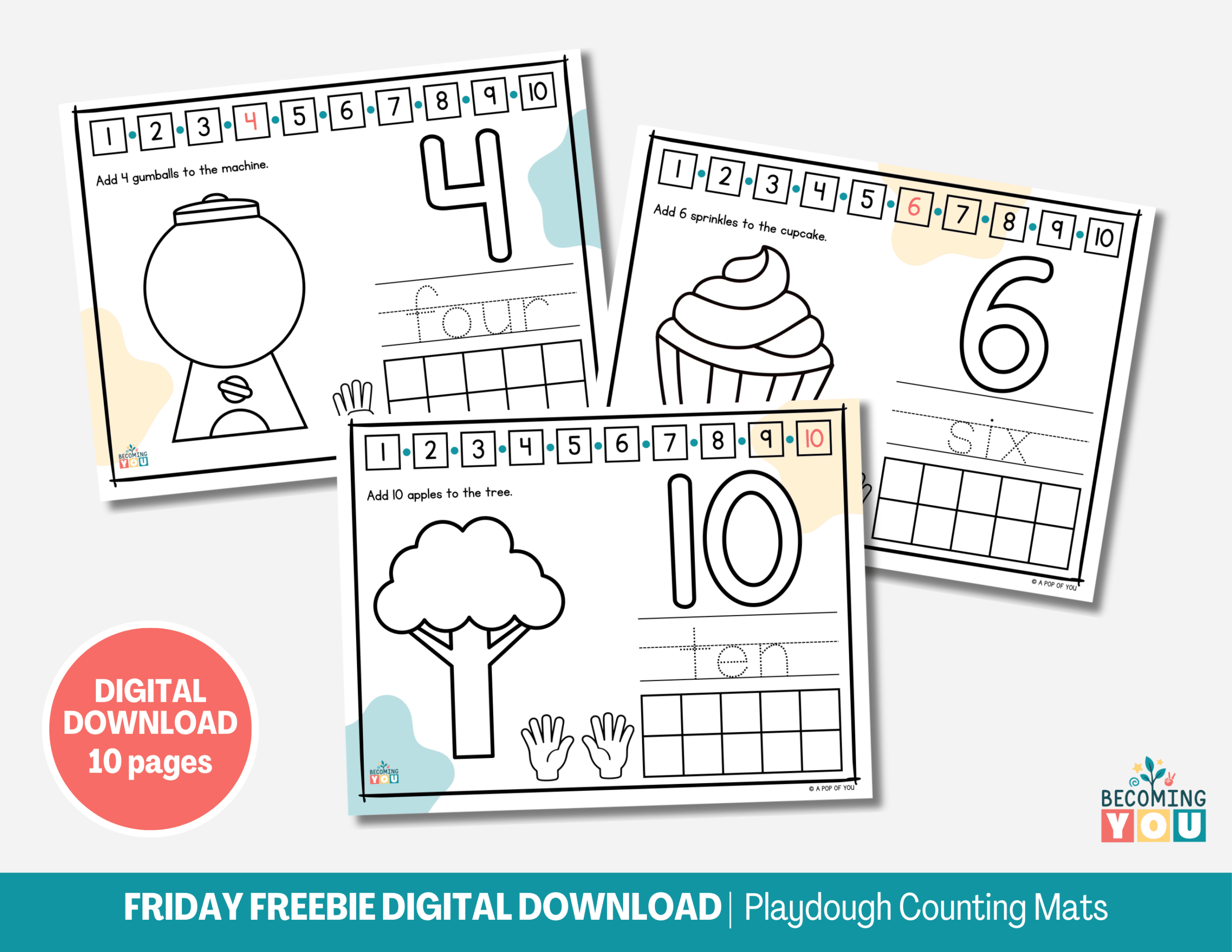 ff playdough counting mats