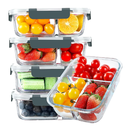 glass divided food containers