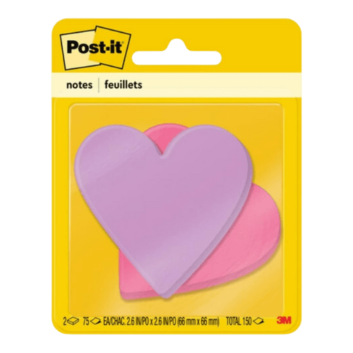 heart shaped post it notes