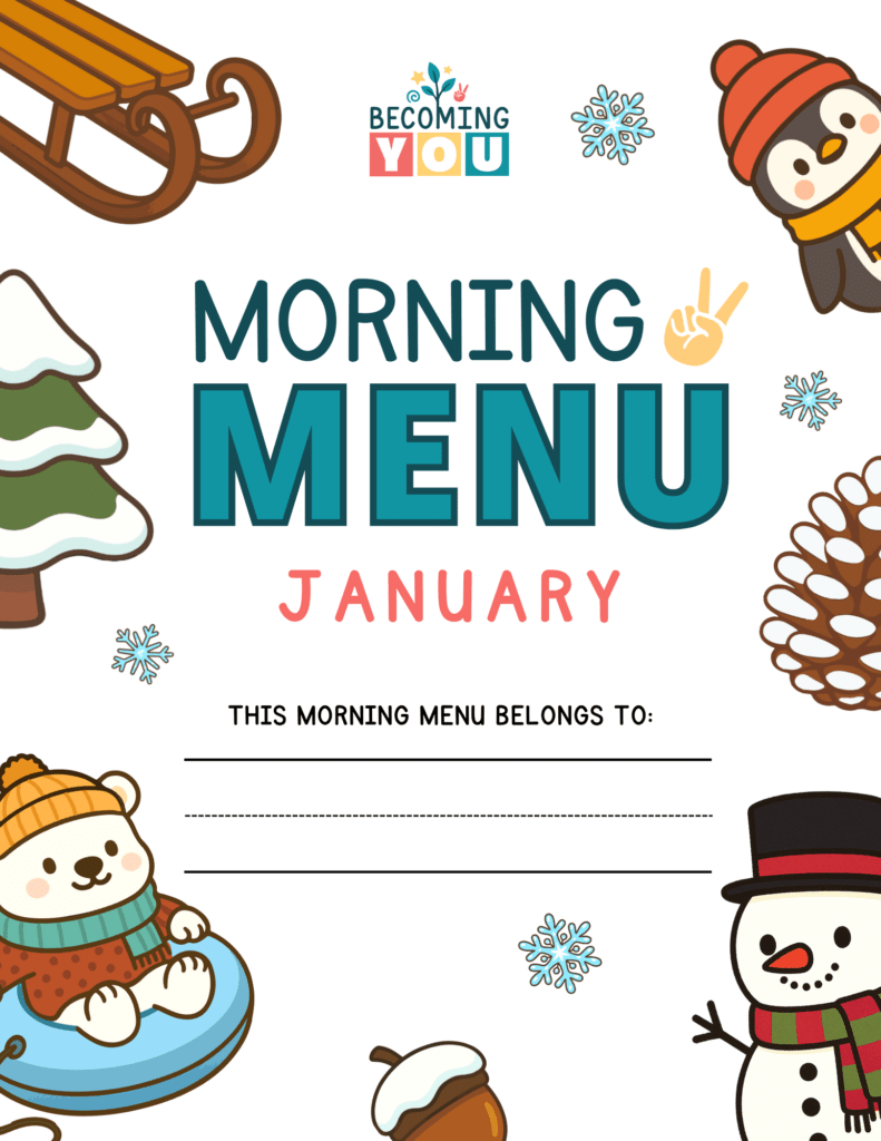 january morning menu cover page