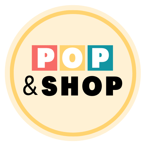 large yellow pop and shop logo