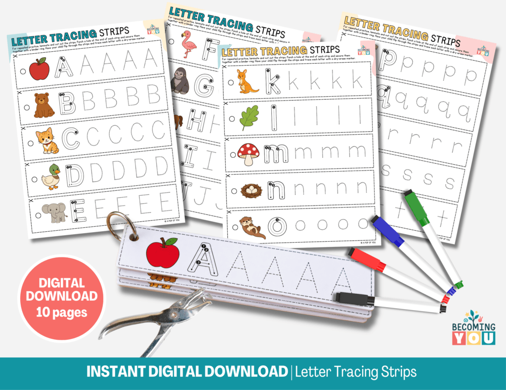 letter tracing strips 3