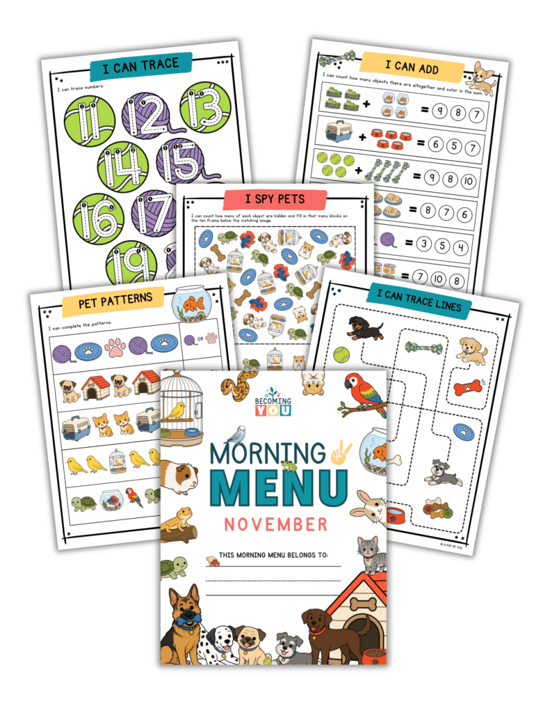 november morning menu collages