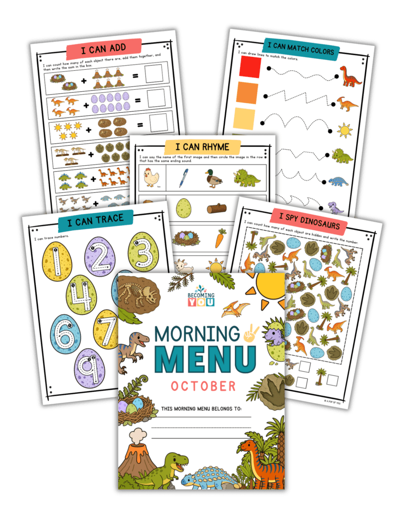 october morning menu collages