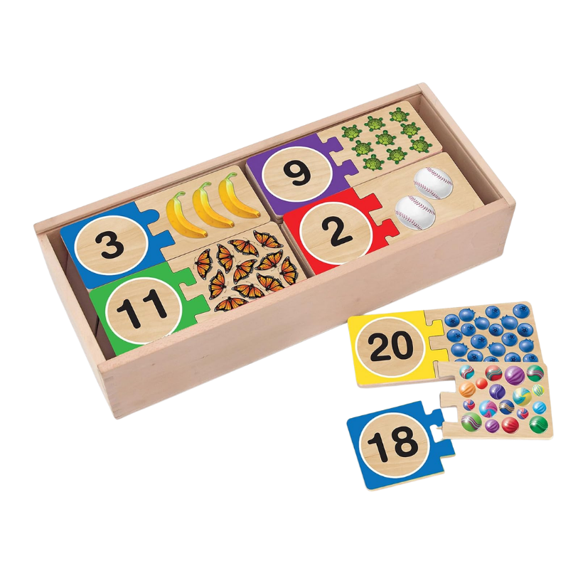 self correcting wooden number puzzles