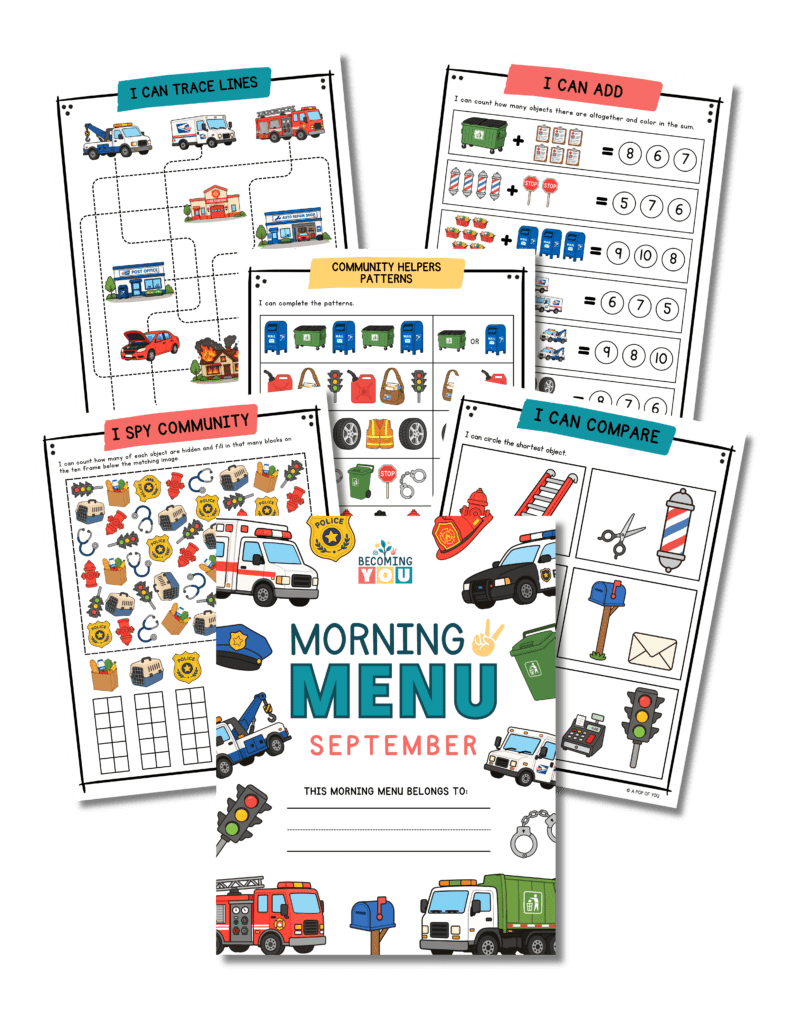 september morning menu collages
