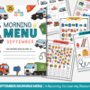 september morning menu listing