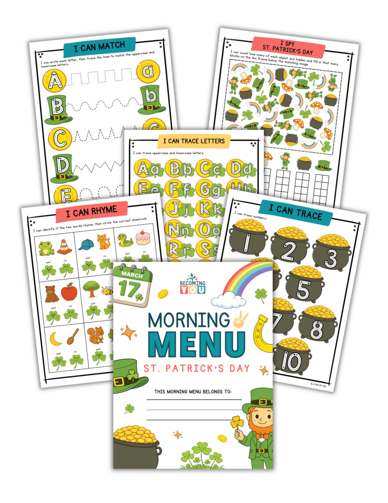 st patricks day morning menu collages
