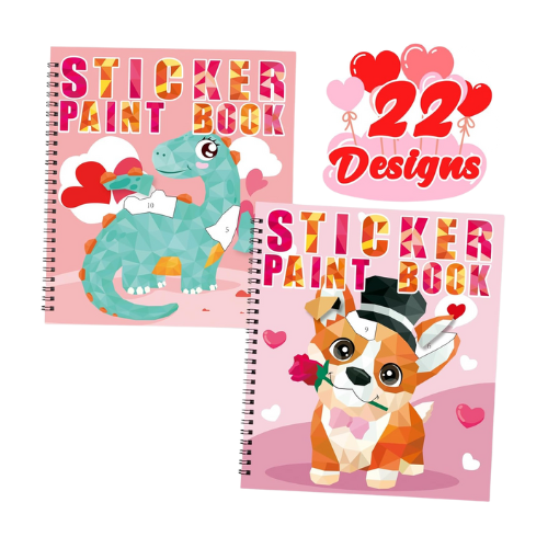 valentines day paint by sticker book