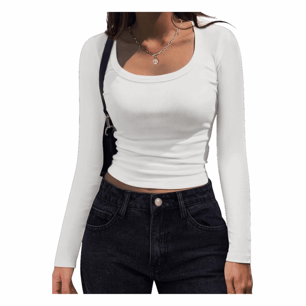 womens long sleeve shirt white