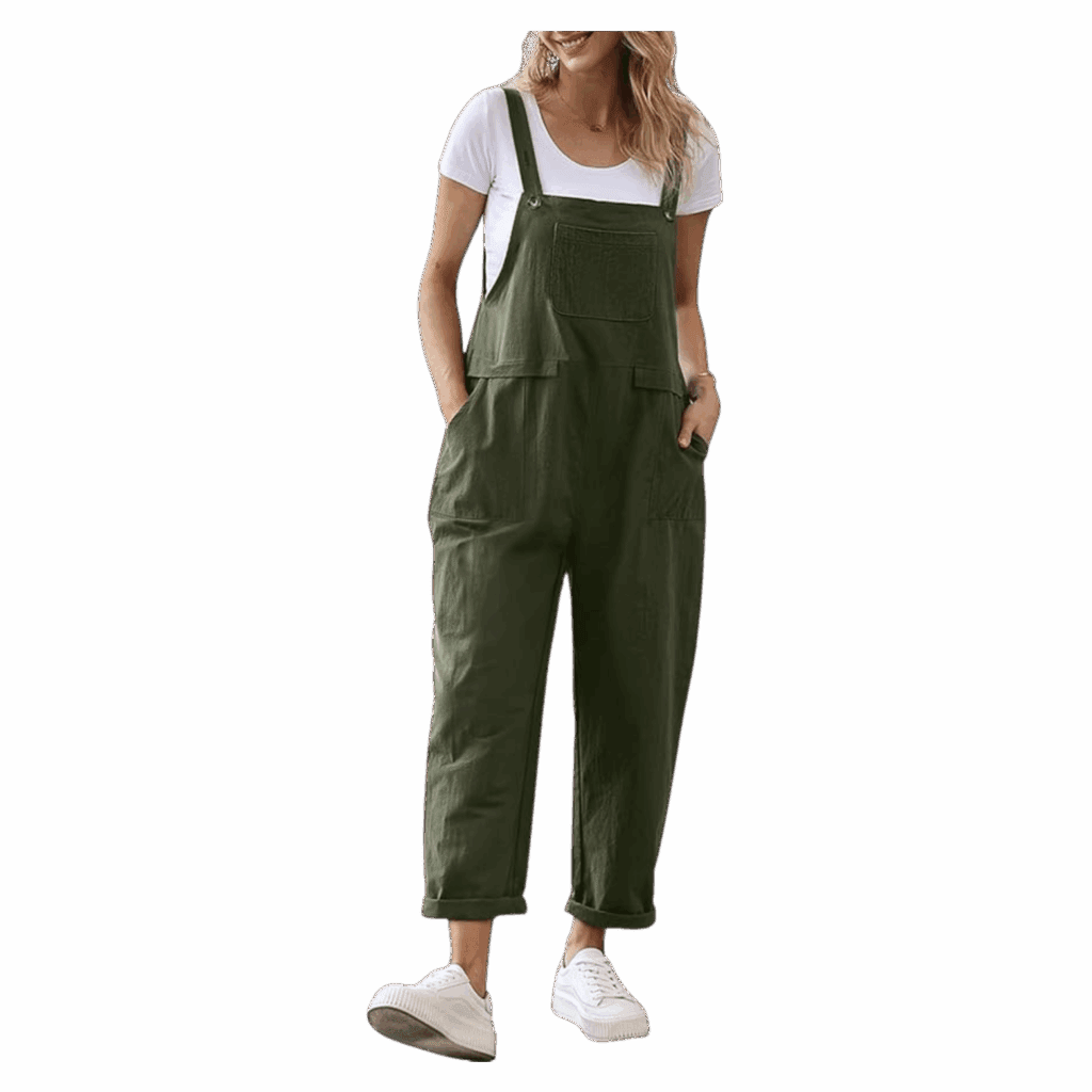 womens overalls green