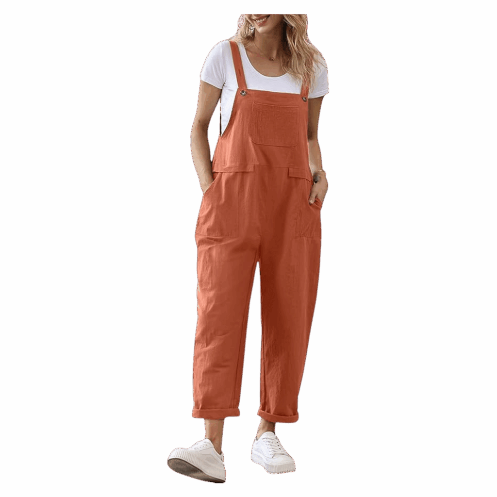 womens overalls orange