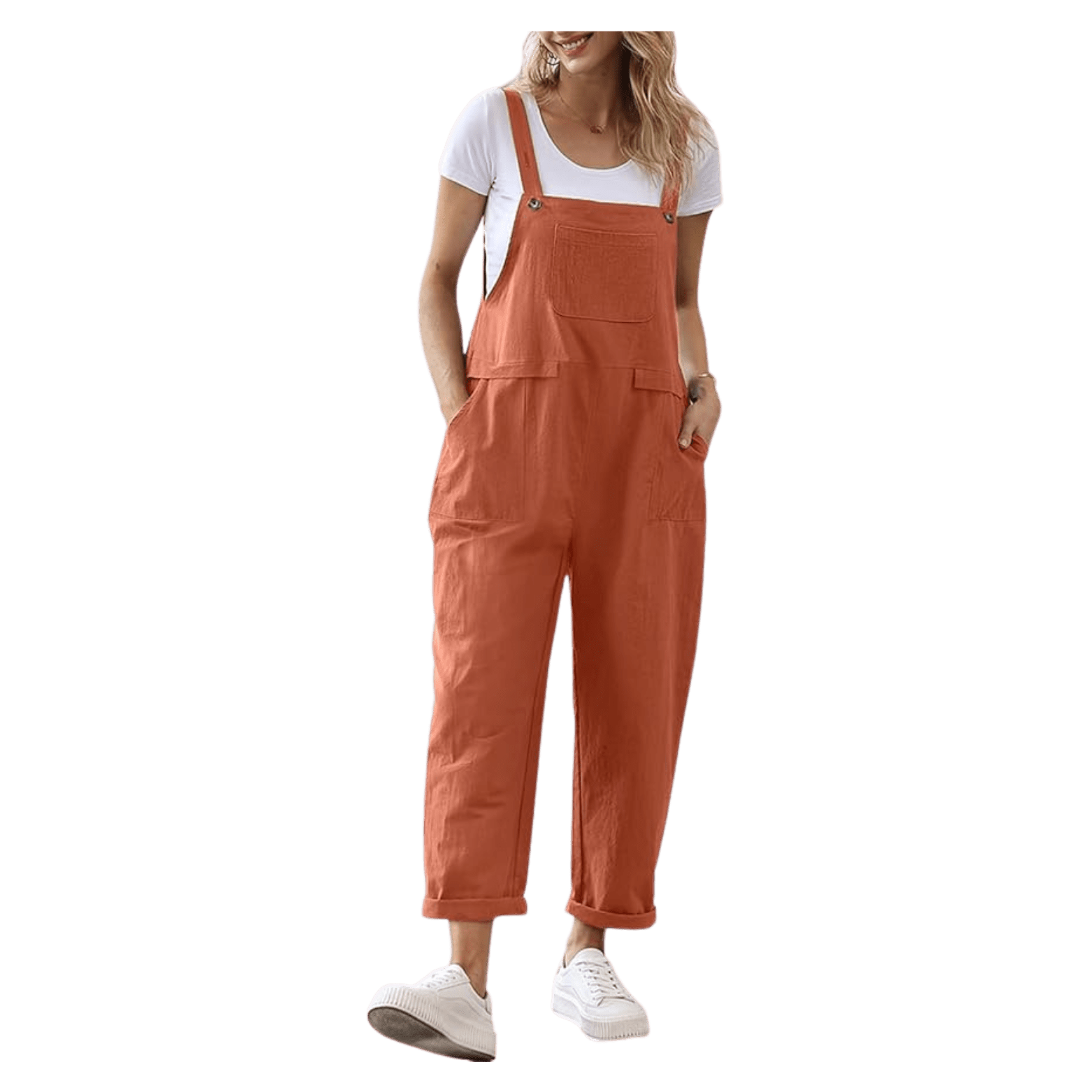 womens overalls orange