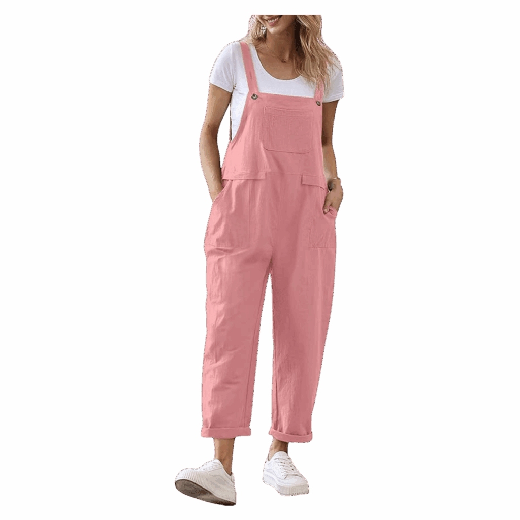 womens overalls pink