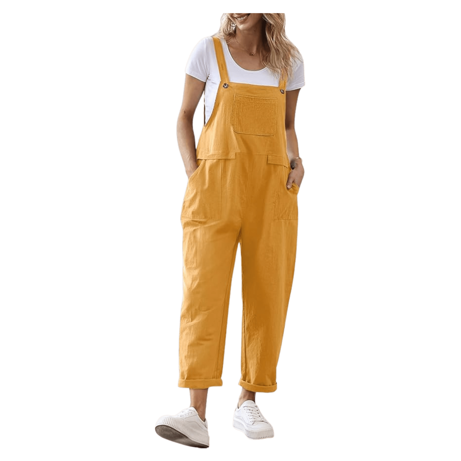 womens overalls yellow