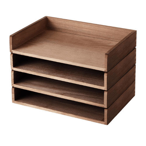 wooden stackable trays