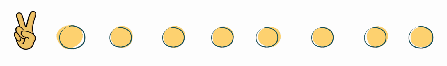 yellow dots peace sign