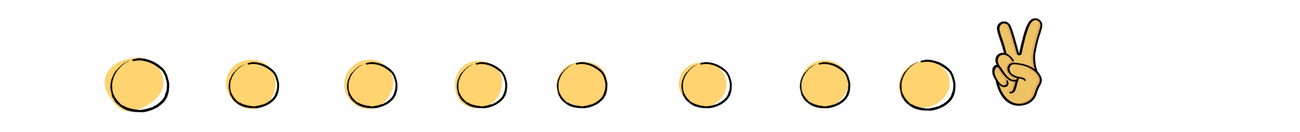 yellow dots peace sign